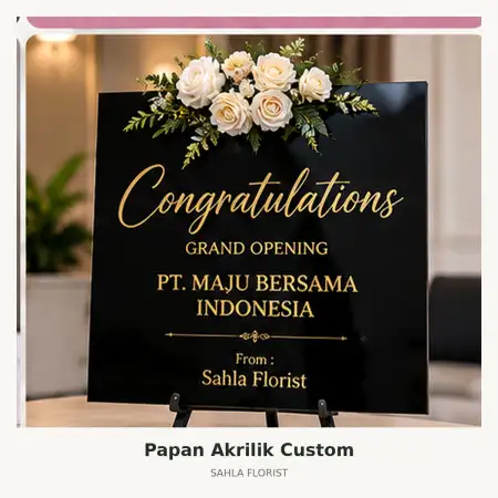 Papan Bunga Akrilik Empat Lawang
